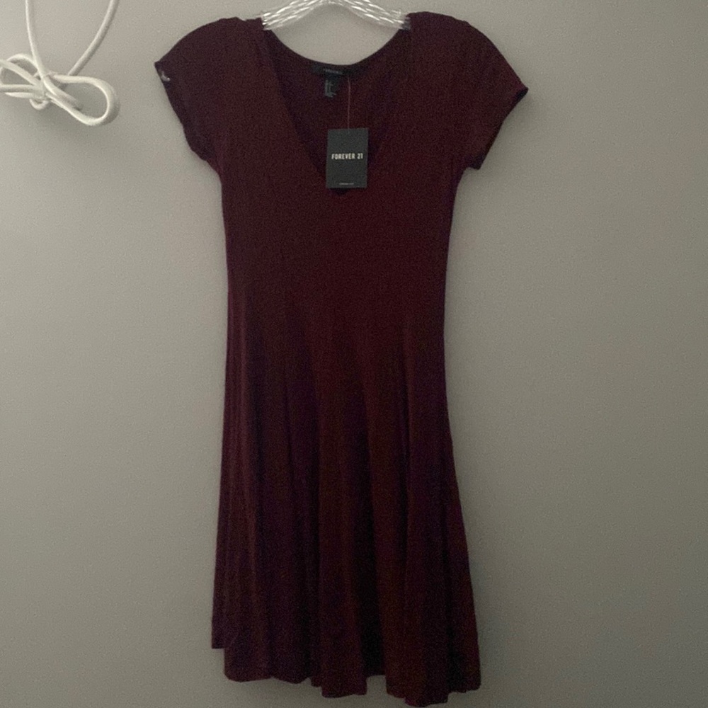 Forever 21 Maroon short-sleeve dress
